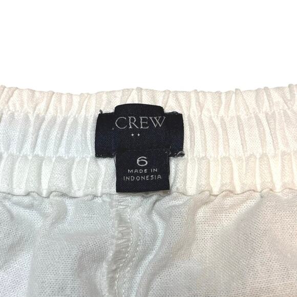 J.Crew Linen Blend Wide-Leg Drawstring Pants White Relaxed Fit NWOT Size 6 - Picture 4 of 6